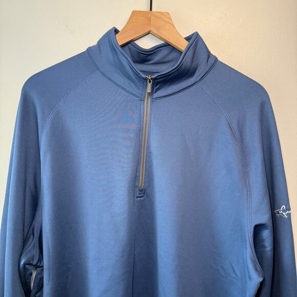 Greg Norman for Tasso Elba Men's Half Zip Pullover Jacket Navy Blue Size Large - Picture 2 of 6
